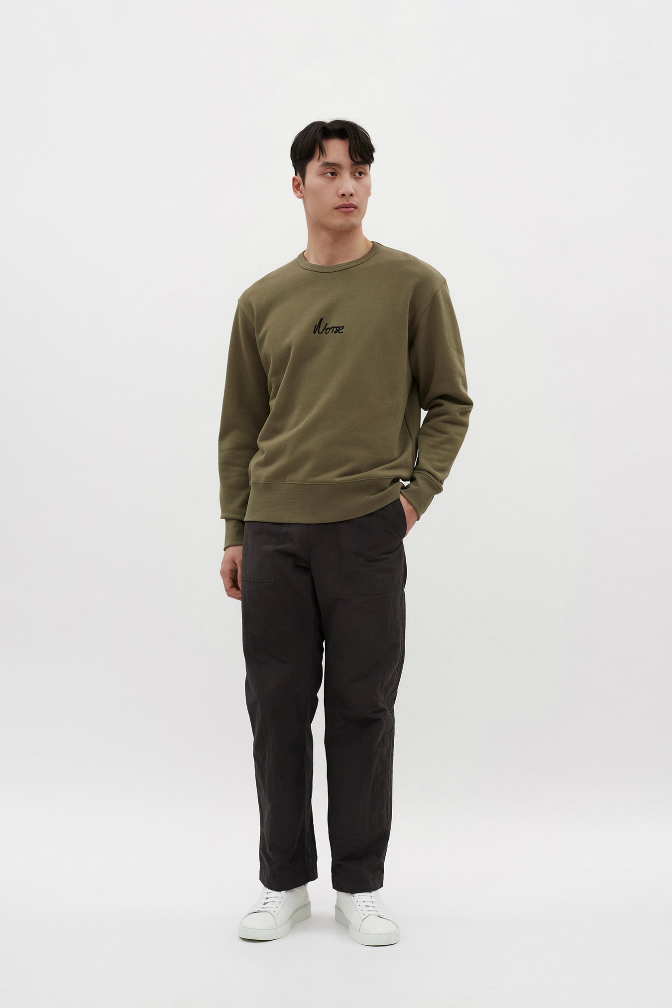 Sweatshirt Arne Chain Stitch Logo - vert