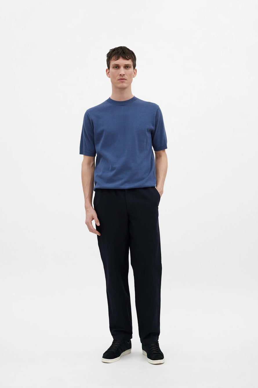 Pantalon Ezra en lin et coton - marine