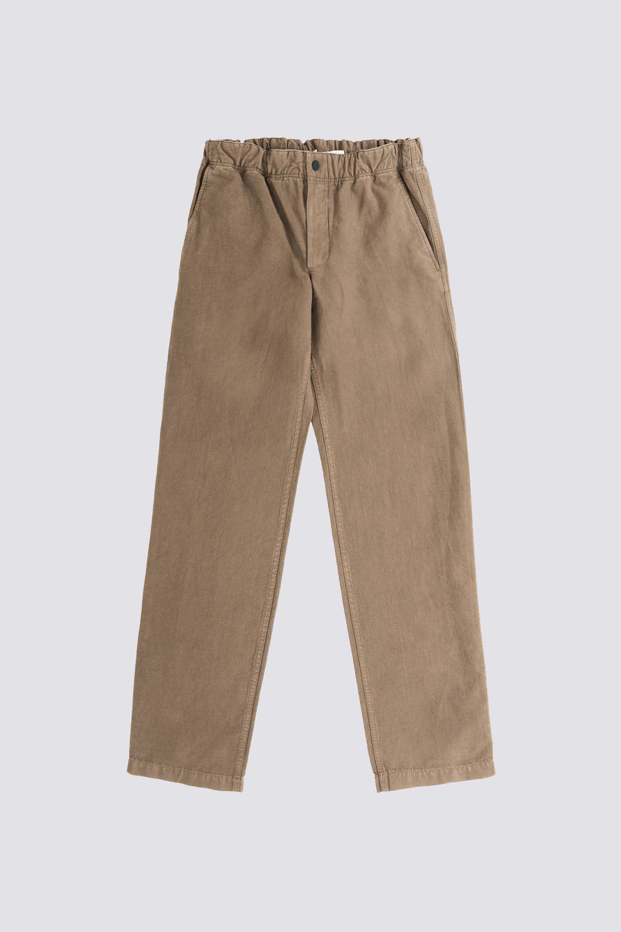 Pantalon Ezra en lin et coton - argile