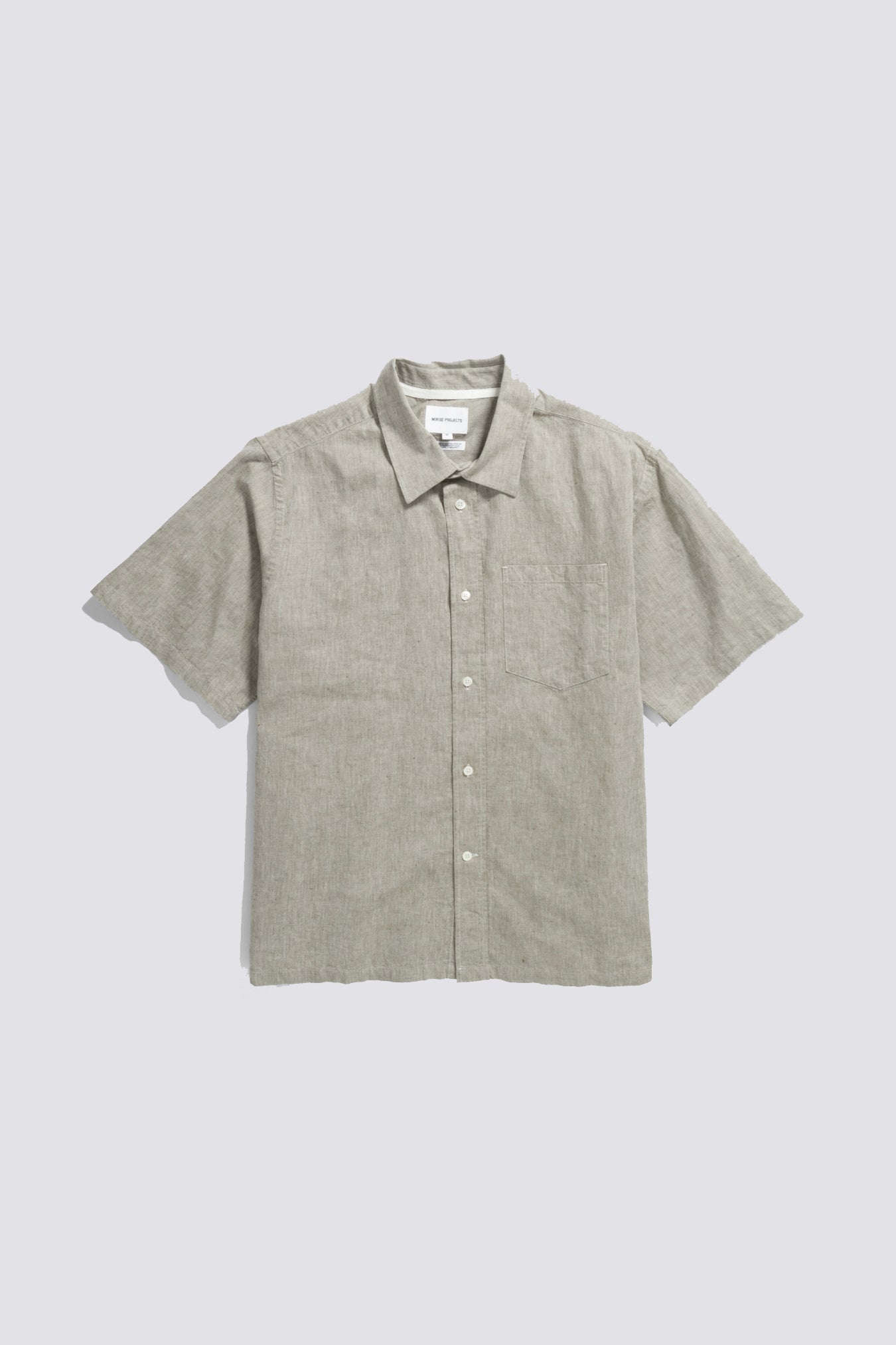 Chemise à manches courtes Ivan en coton et lin - vert
