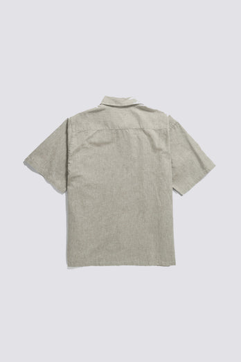 Chemise à manches courtes Ivan en coton et lin - vert