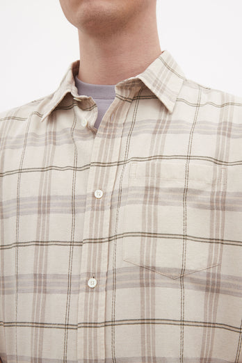 Chemise à manches courtes Ivan texturé - beige