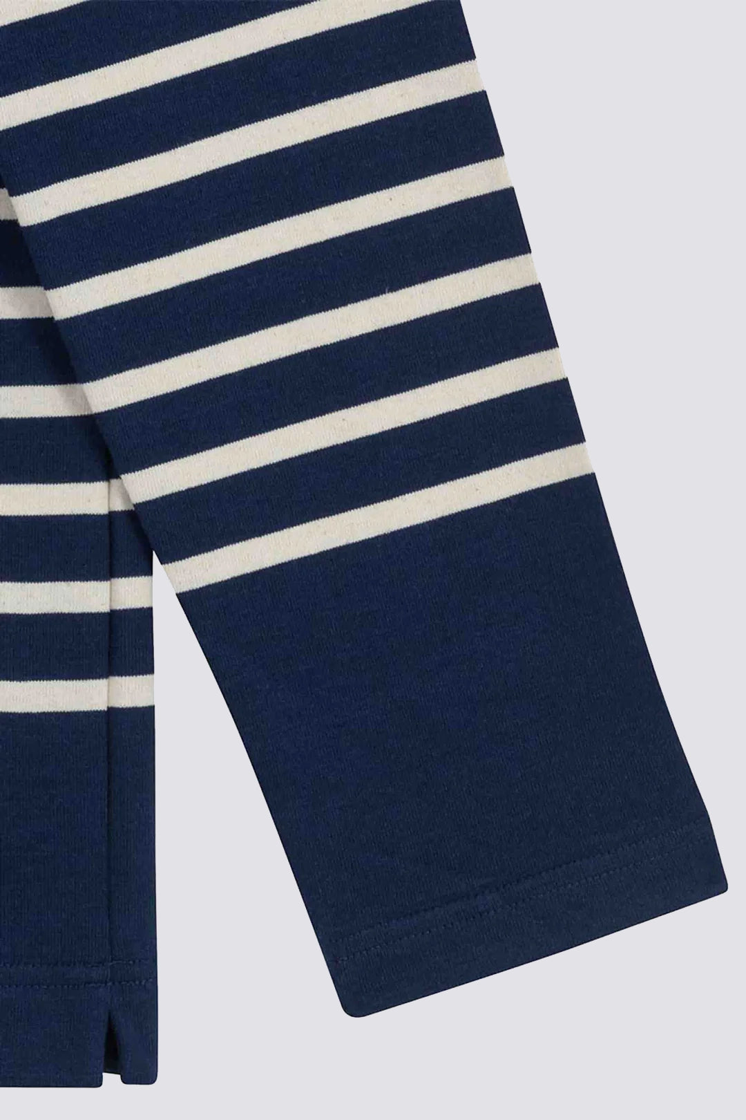 Marinière col boutonné - Marine et Ecru