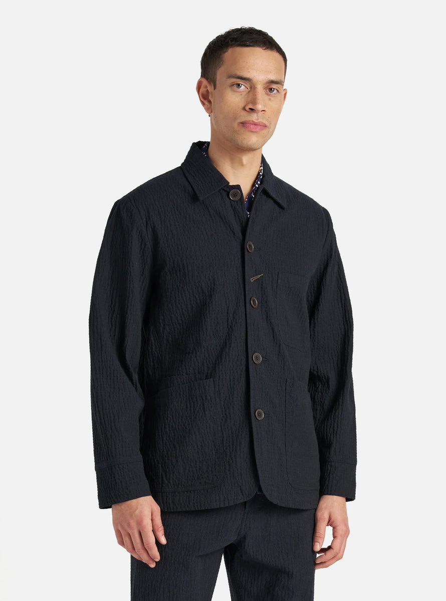 Veste Original Bakers en seersucker coton Ospina - Bleue Marine