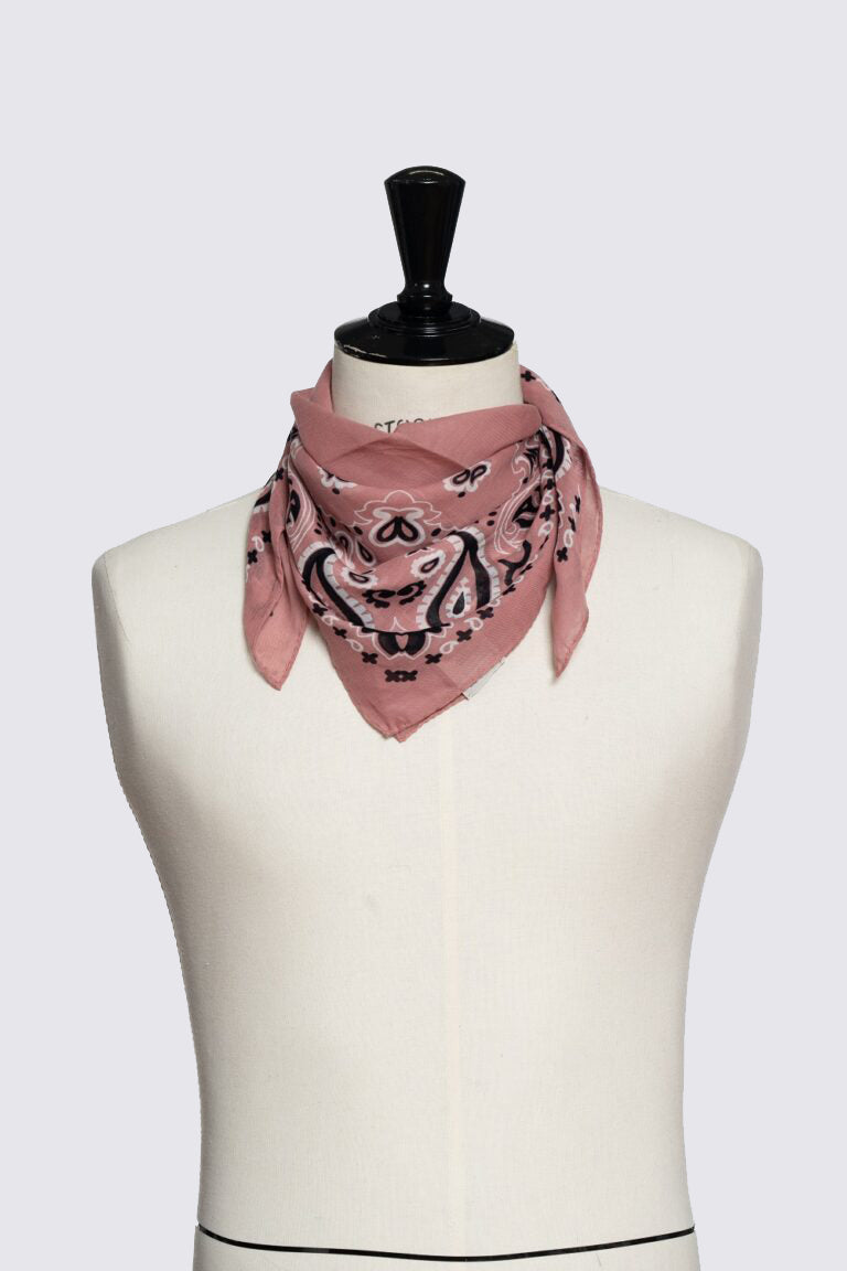 Foulard Bandana en coton - Rose