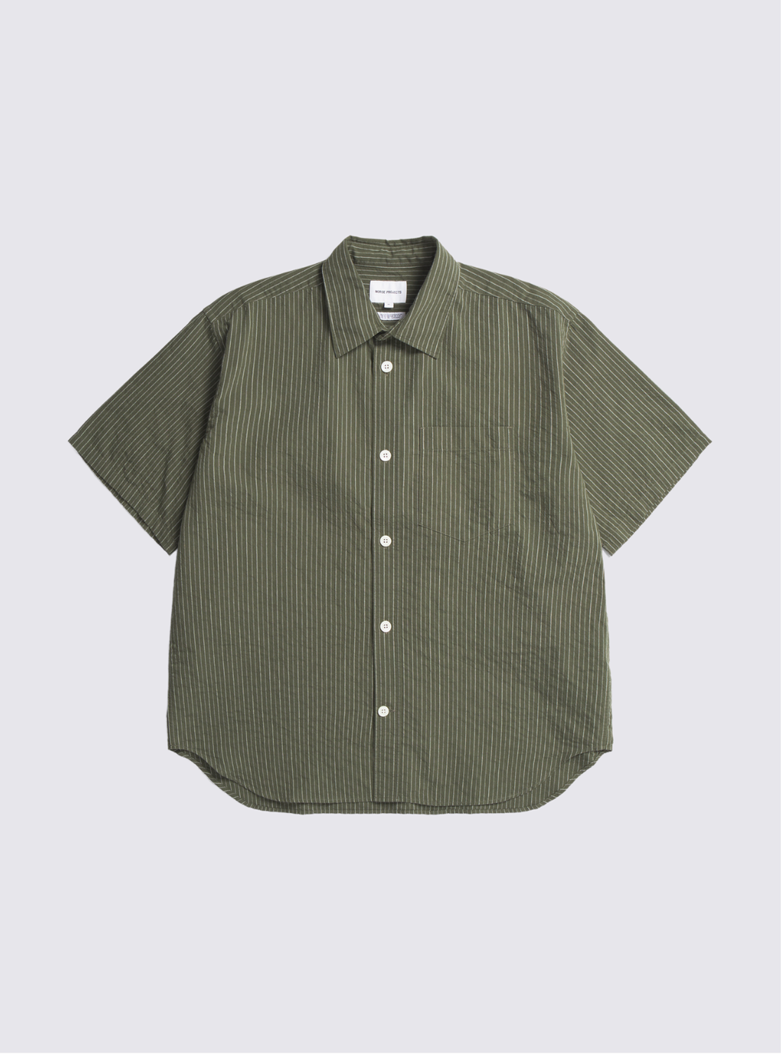 Chemise à manches courtes Mo Oversized rayée - Vert