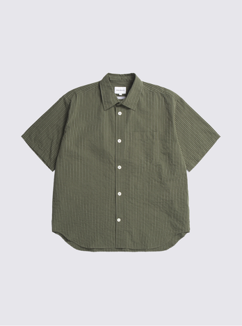 Chemise à manches courtes Mo Oversized rayée - Vert