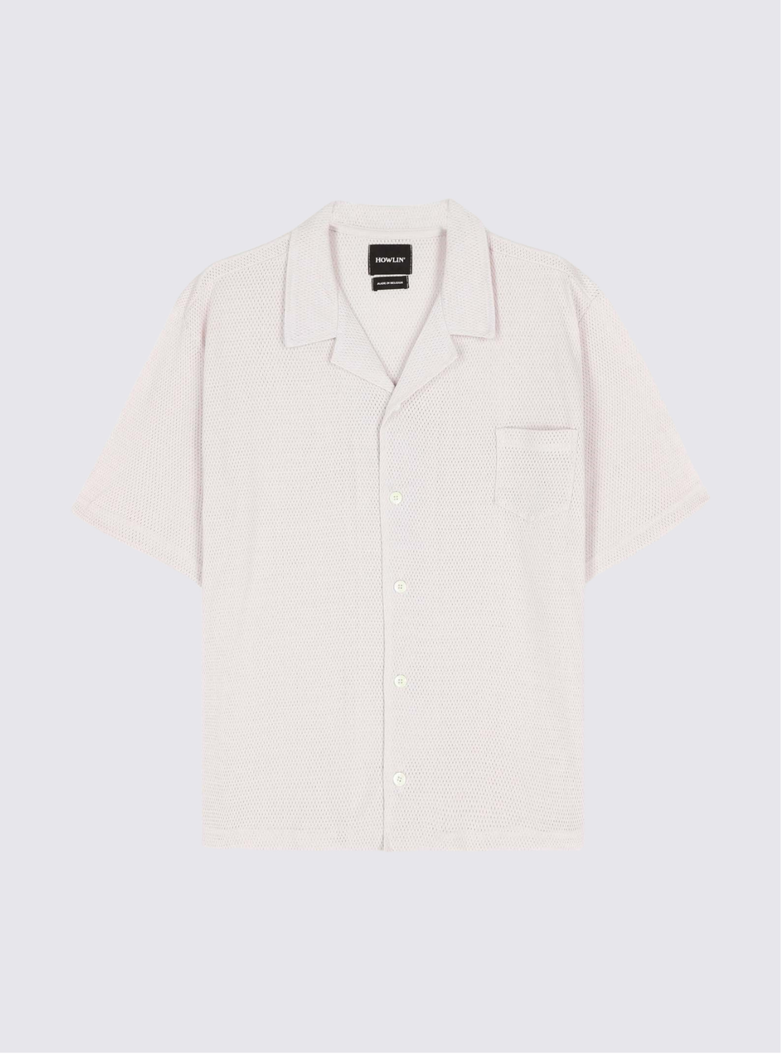 Chemise manches courtes "Bass Culture" en mesh - Blanc