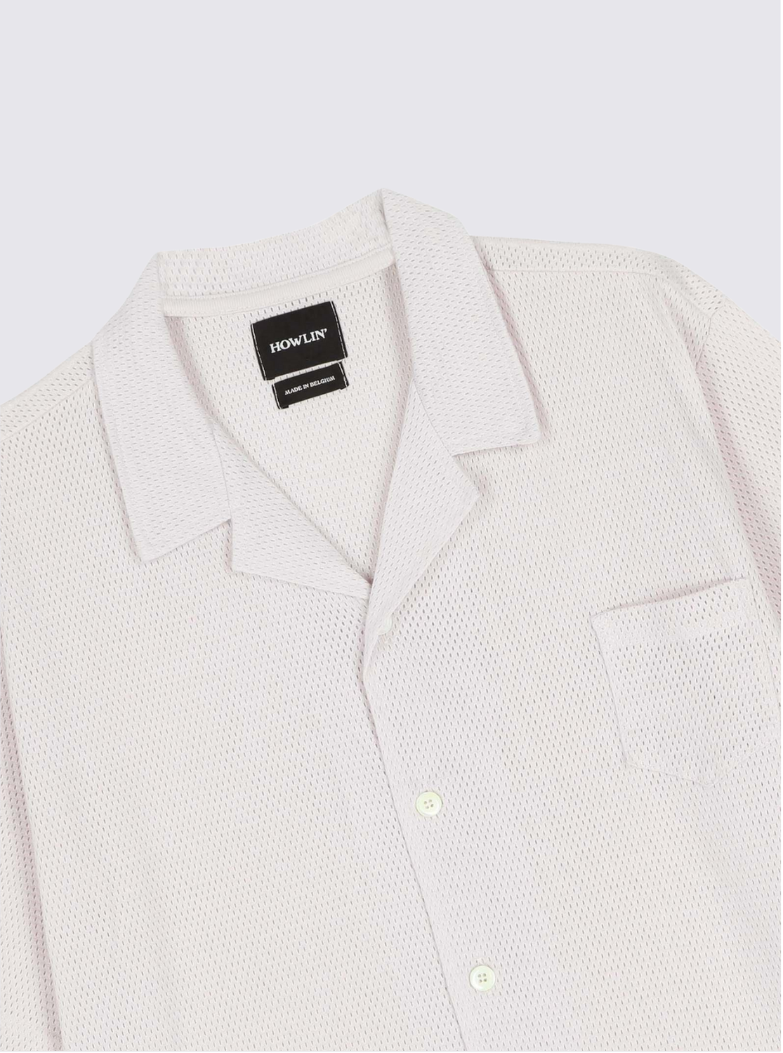 Chemise manches courtes "Bass Culture" en mesh - Blanc