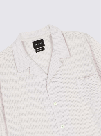 Chemise manches courtes "Bass Culture" en mesh - Blanc