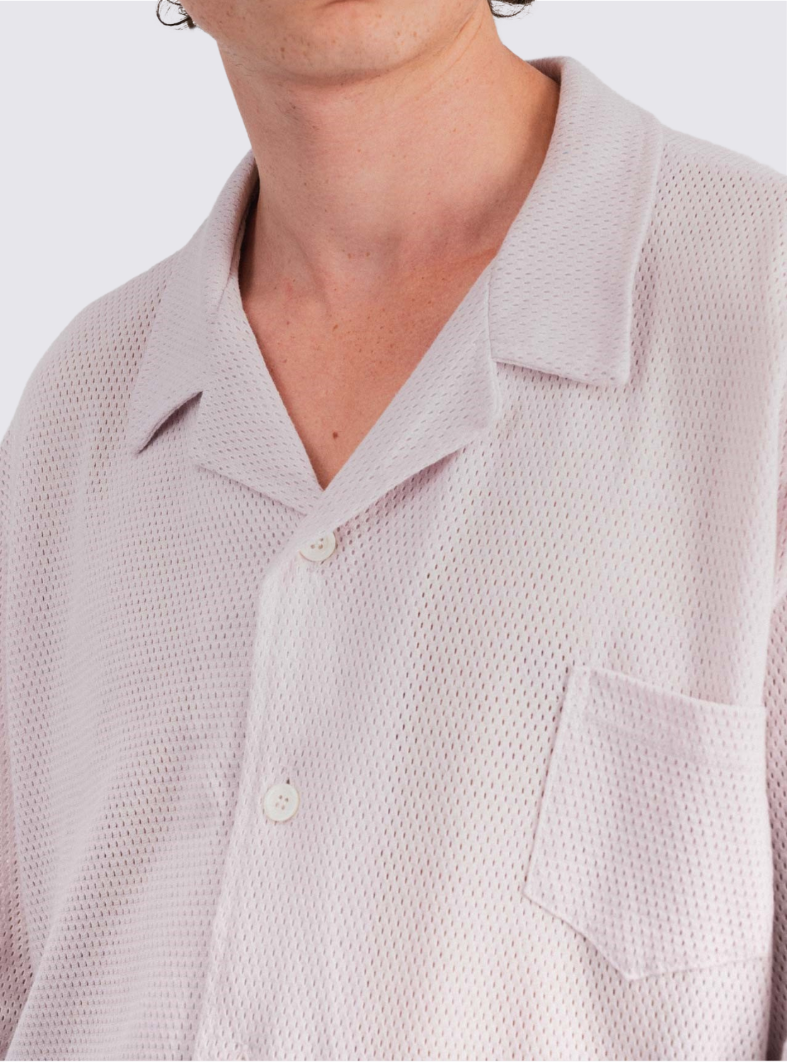 Chemise manches courtes "Bass Culture" en mesh - Blanc