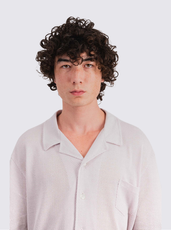 Chemise manches courtes "Bass Culture" en mesh - Blanc