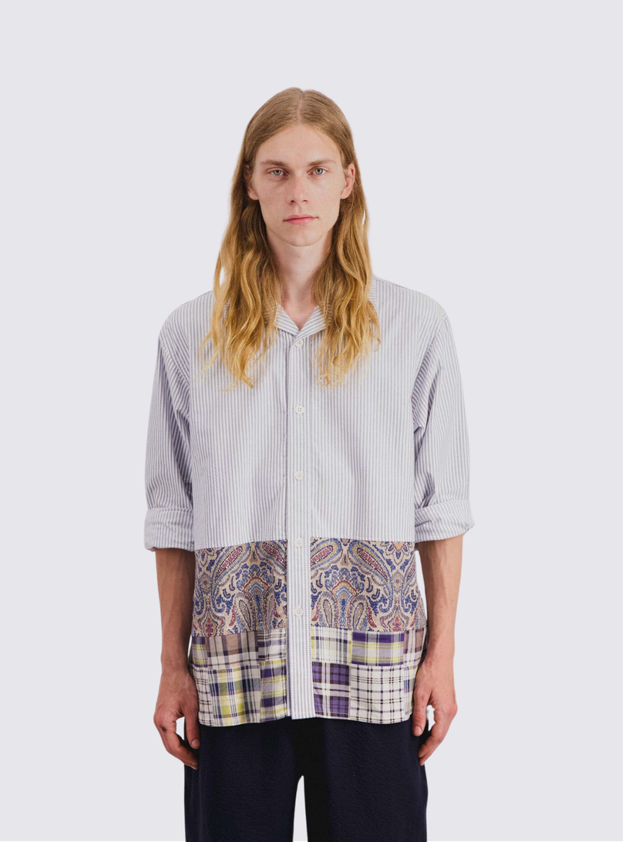 Chemise manches longues à rayures "Highlife" - Bleue Strip Mix