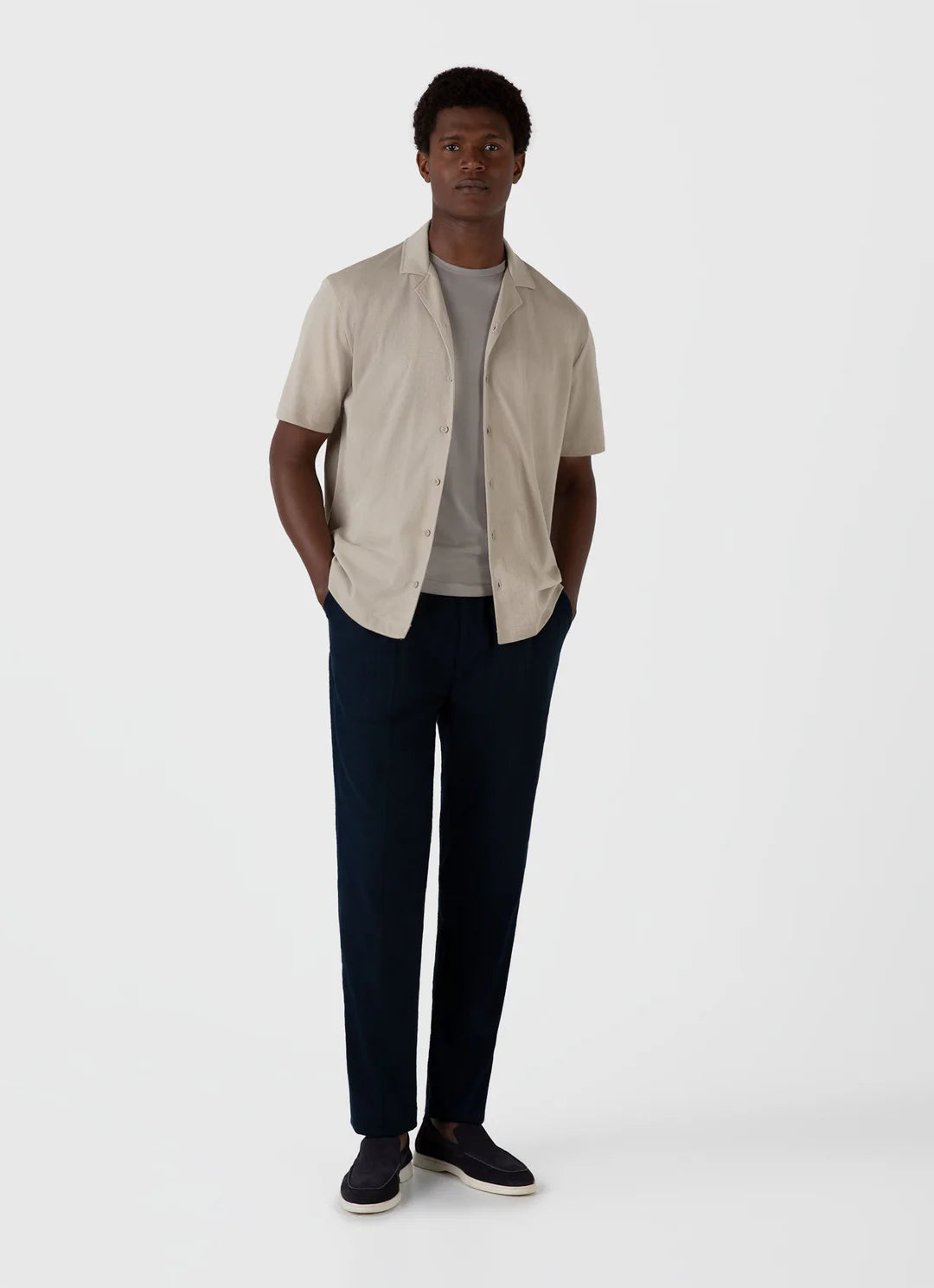 Chemise Riviera à manches courtes - Gris cendré