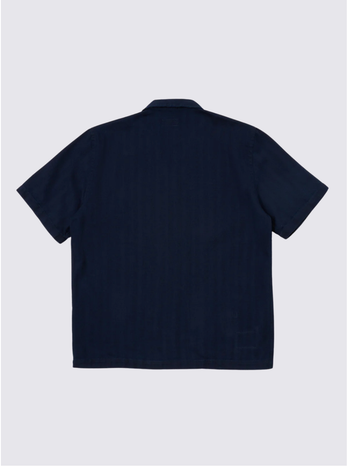 Chemise à manches courtes Road en Herringbone - Indigo
