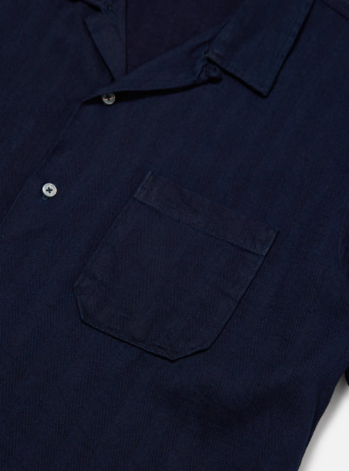 Chemise à manches courtes Road en Herringbone - Indigo