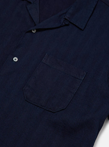 Chemise à manches courtes Road en Herringbone - Indigo