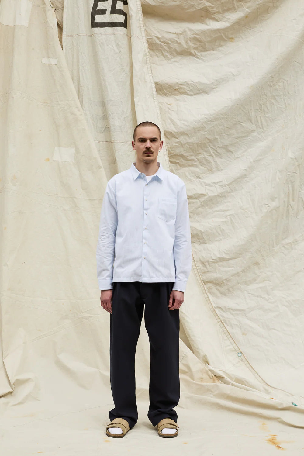 Chemise Oxford à rayures - Bleu ciel