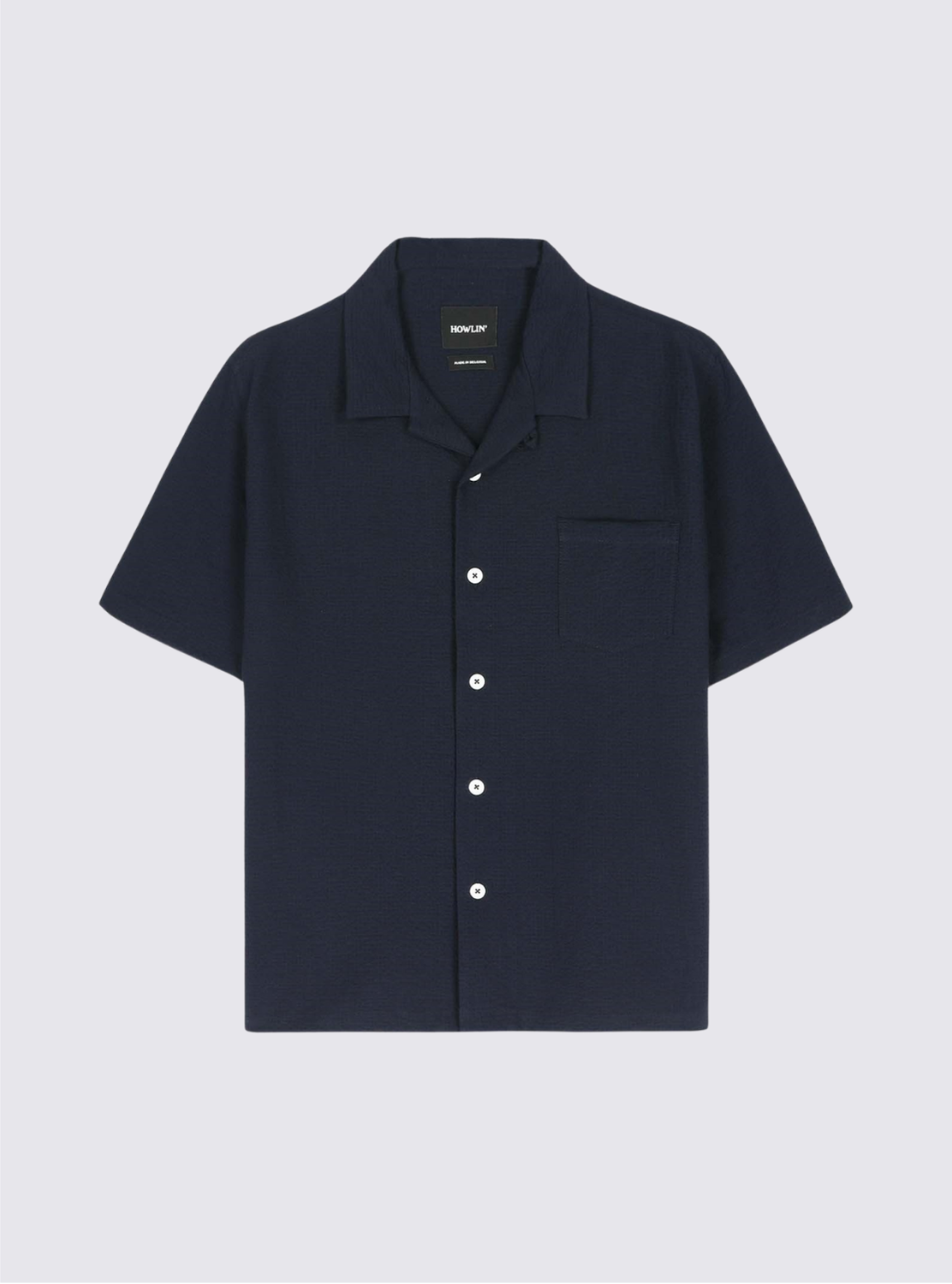 Chemise à manches courtes Cocktail en seesucker - Marine
