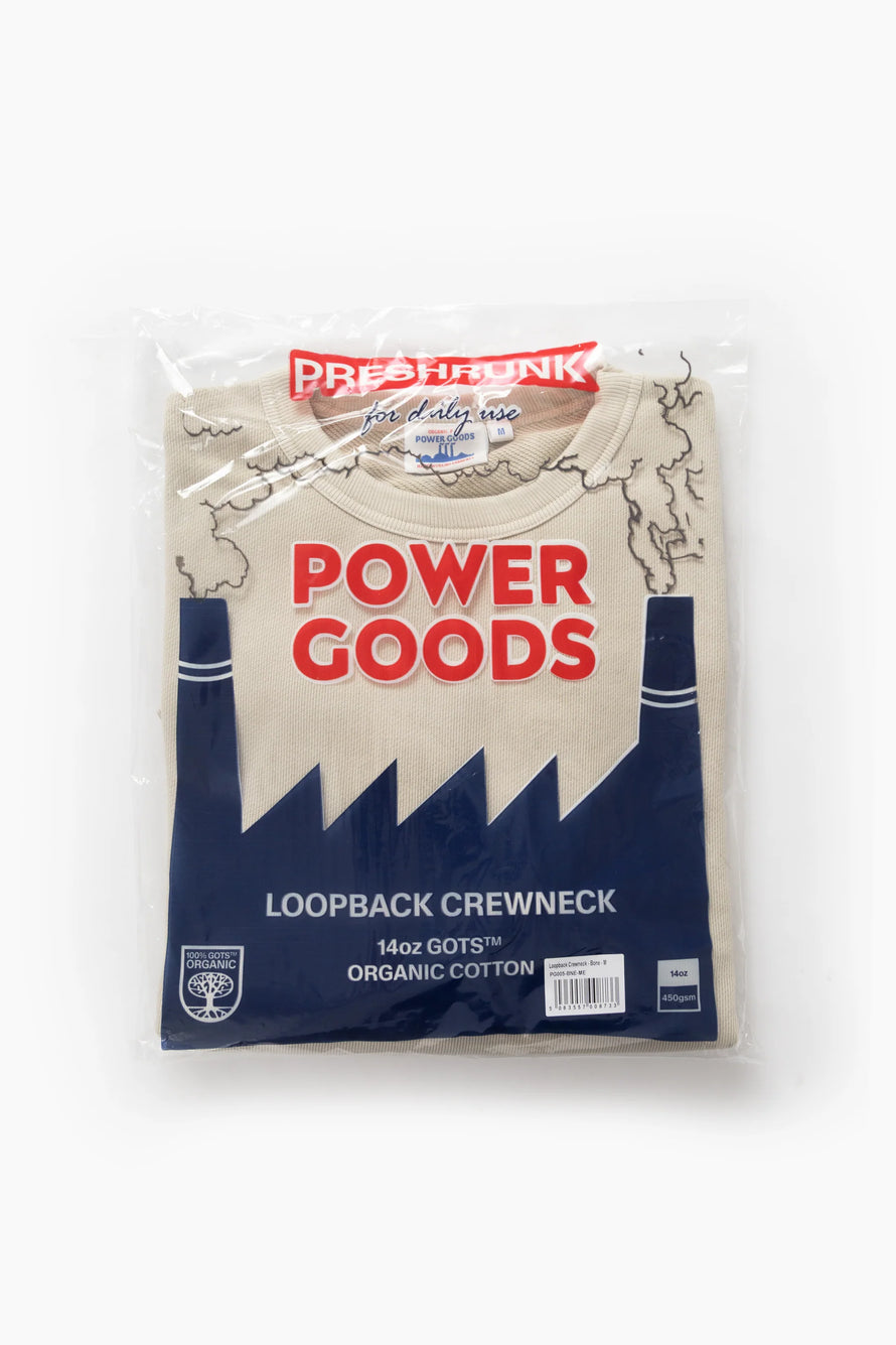 Sweatshirt Loopback Crewneck - Bone