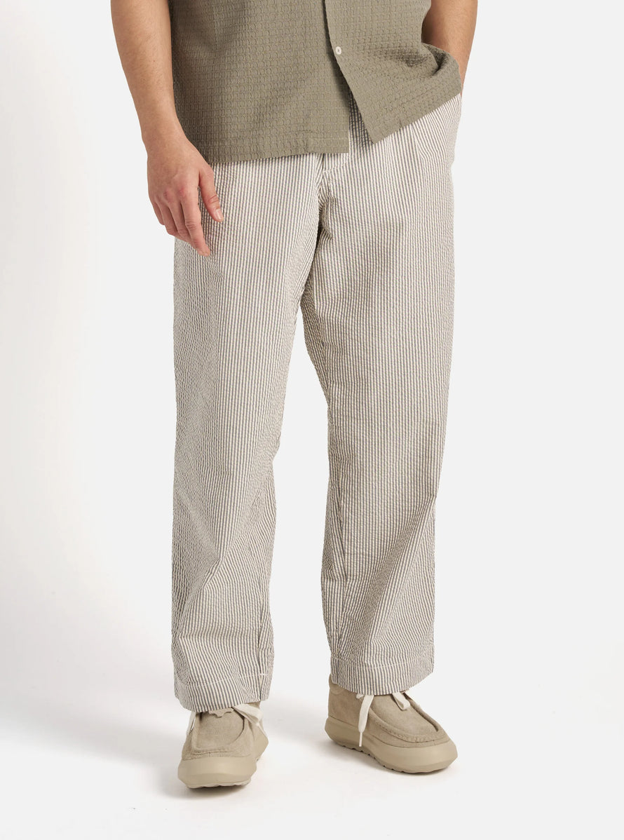 Pantalon Duke en Derby à rayures en seersucker - Gris