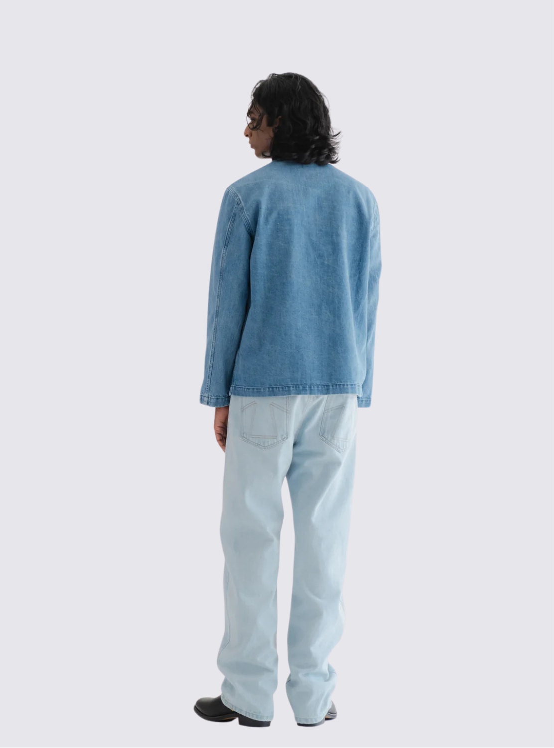 Veste de pêcheur Delhi en denim- Bleu delavé