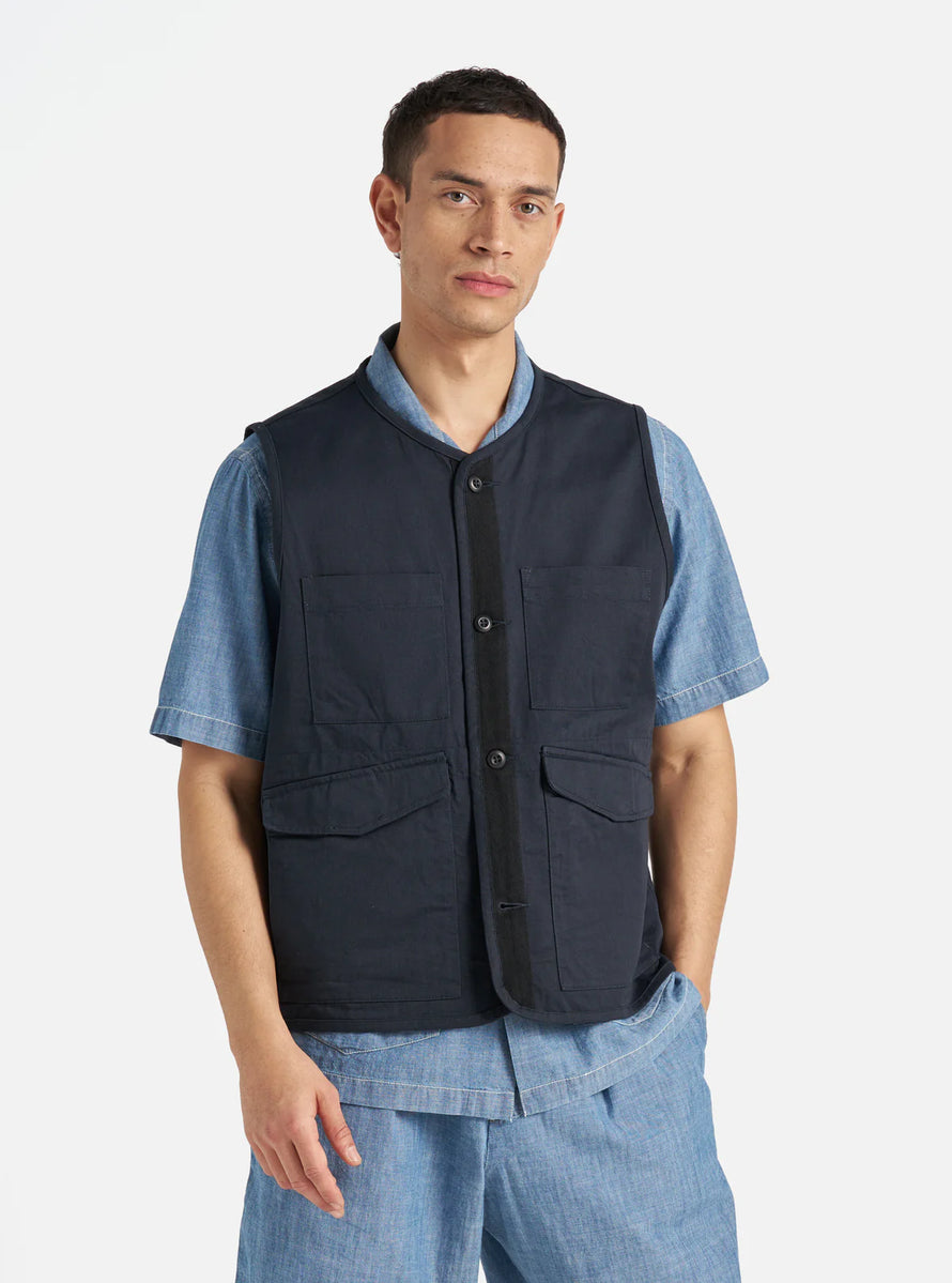 Gilet 4 poches en Twill - Marine