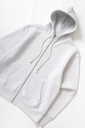 Sweatshirt Loopback Zip Hoodie - Ash Gris