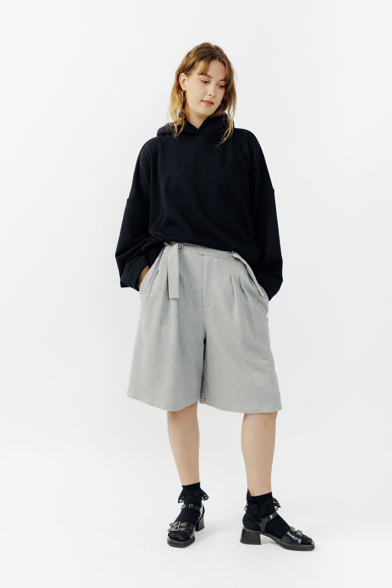 Short ballon en molleton - Gris