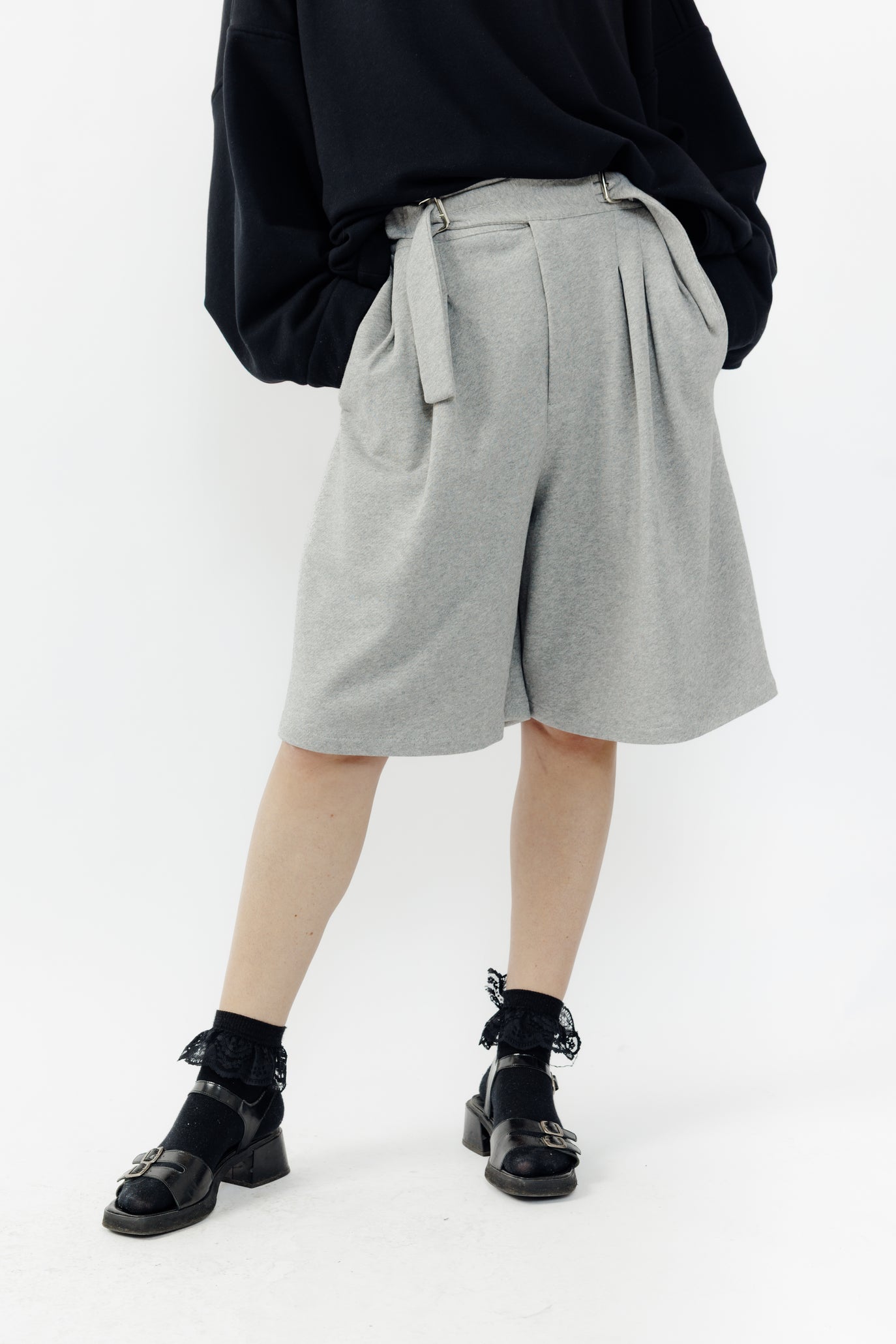 Short ballon en molleton - Gris