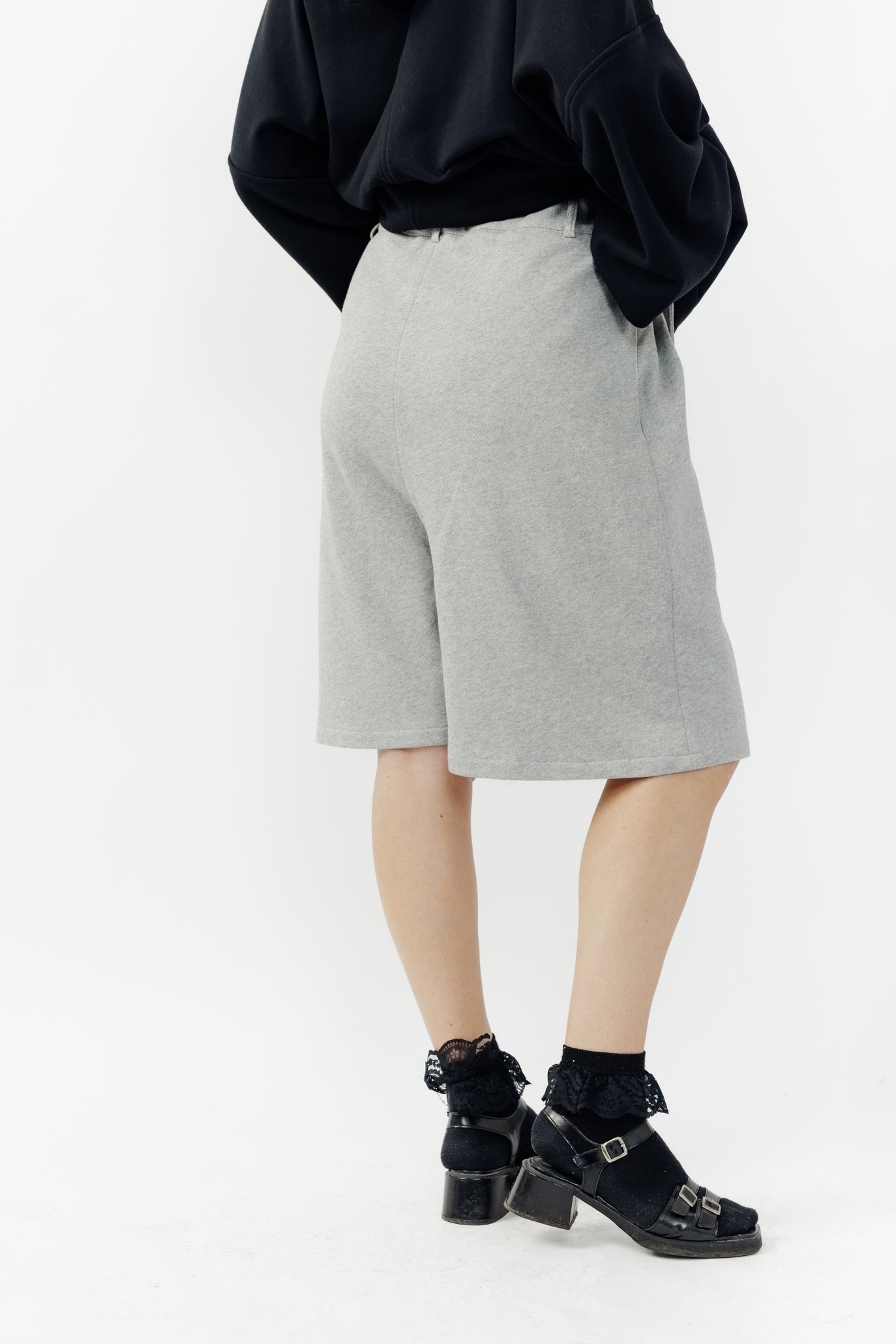 Short ballon en molleton - Gris