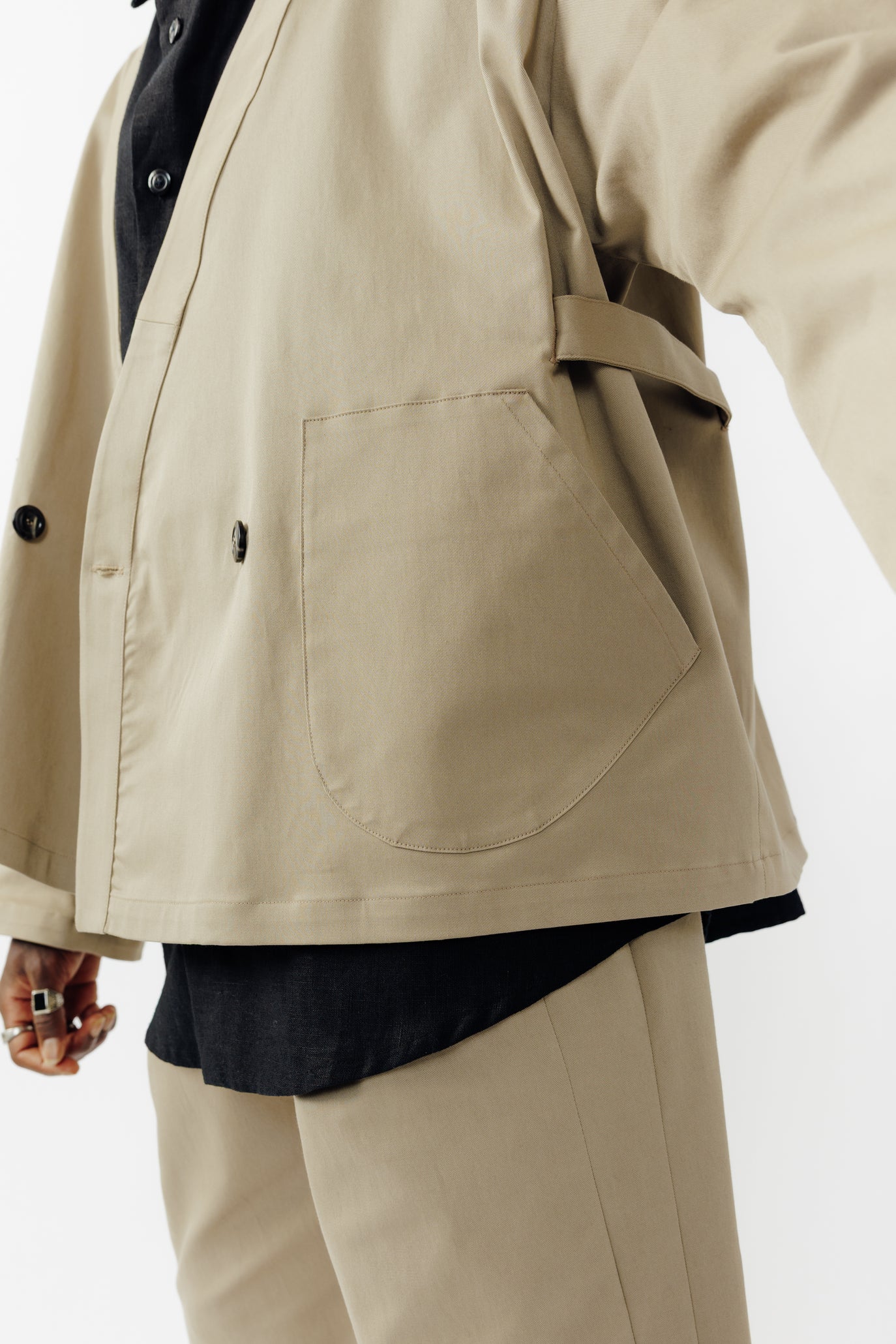 Veste Samue en gabardine de coton - Beige