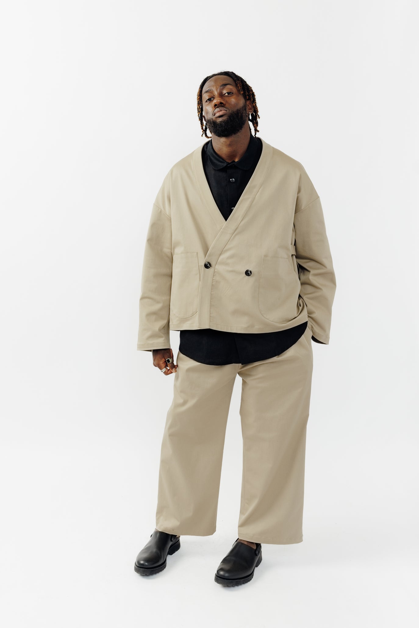 Veste Samue en gabardine de coton - Beige