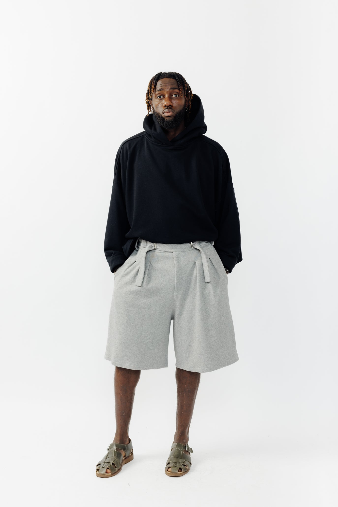 Short ballon en molleton - Gris