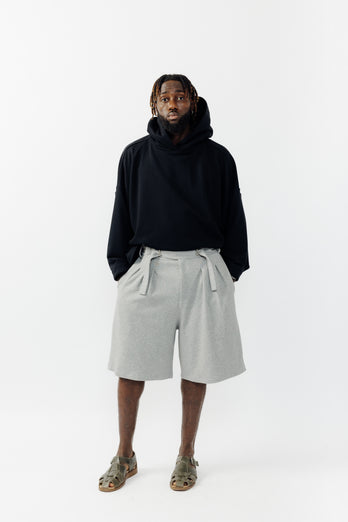 Short ballon en molleton - Gris
