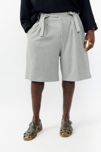 Short ballon en molleton - Gris