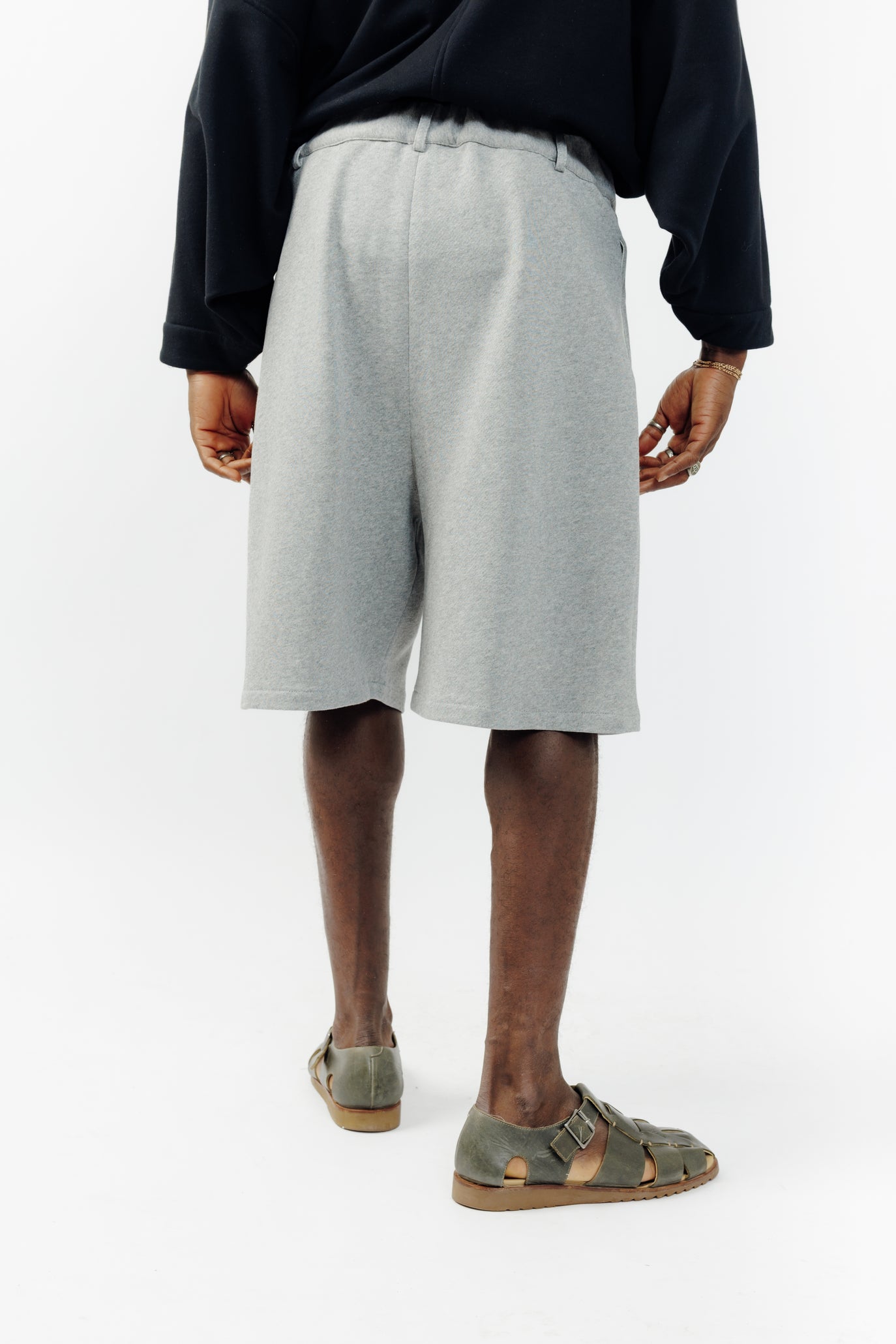 Short ballon en molleton - Gris