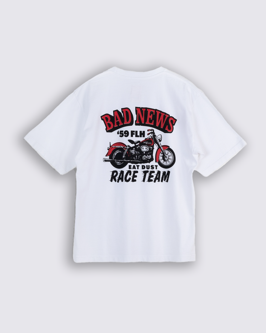 T-Shirt imprimé RUSSEL T BAD NEWS - Blanc