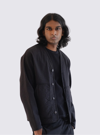 Cardigan de Baseball- Noir