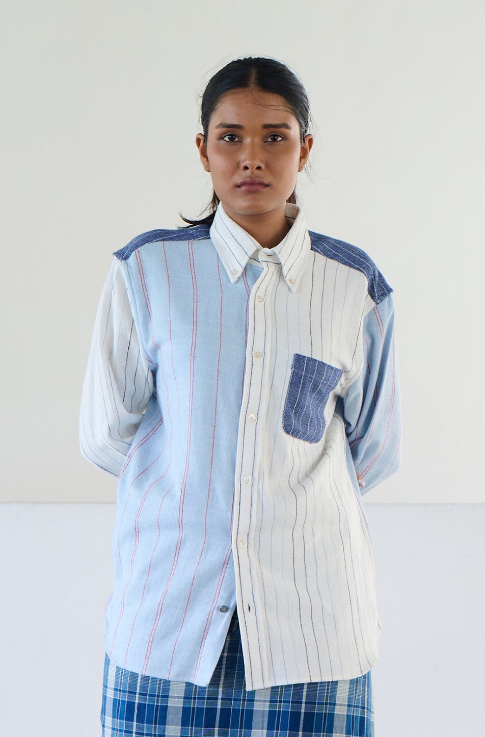 Chemise en Madras N°103 - Madras Bleu Multi