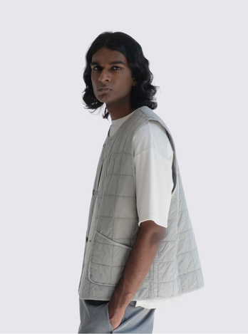 Gilet sans manches matelassée "Battery" - Gris Oyster