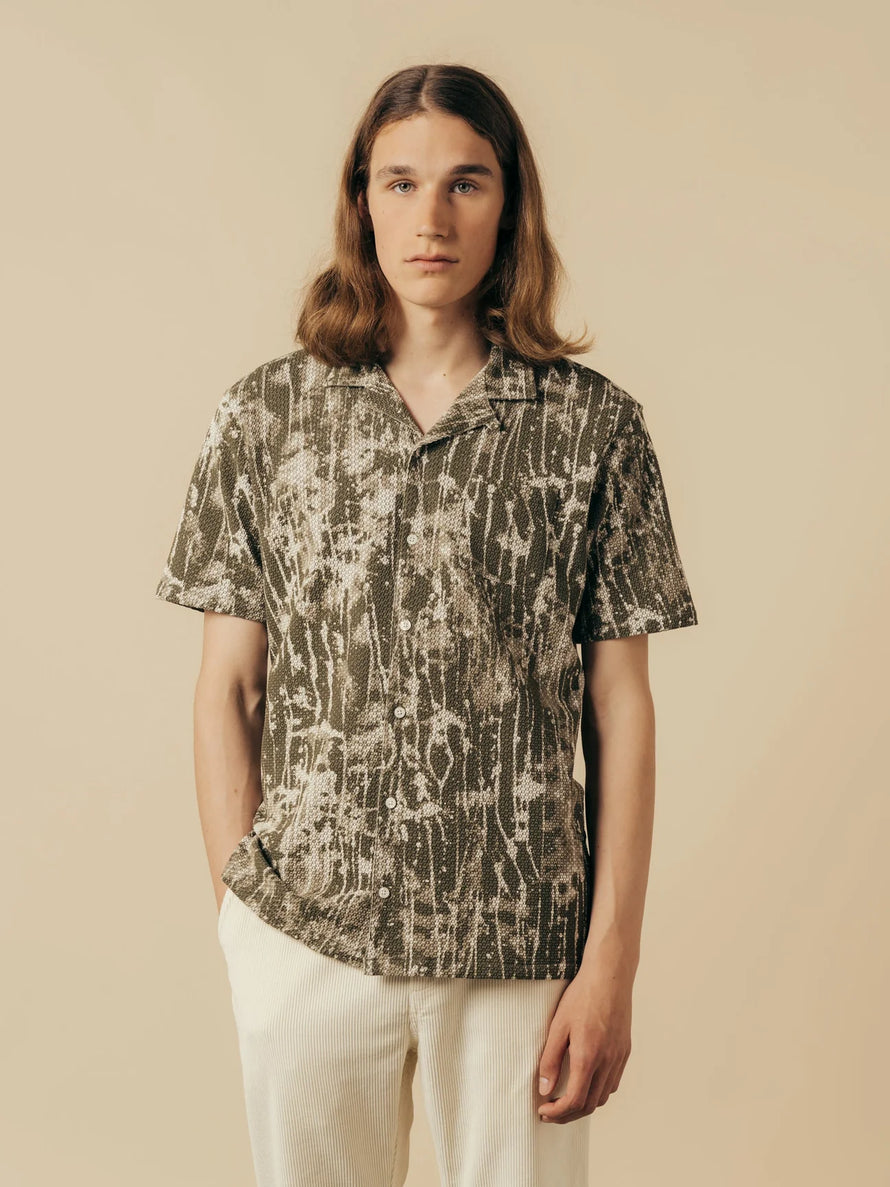 Chemise CRAMMOND - camo olive et ecru