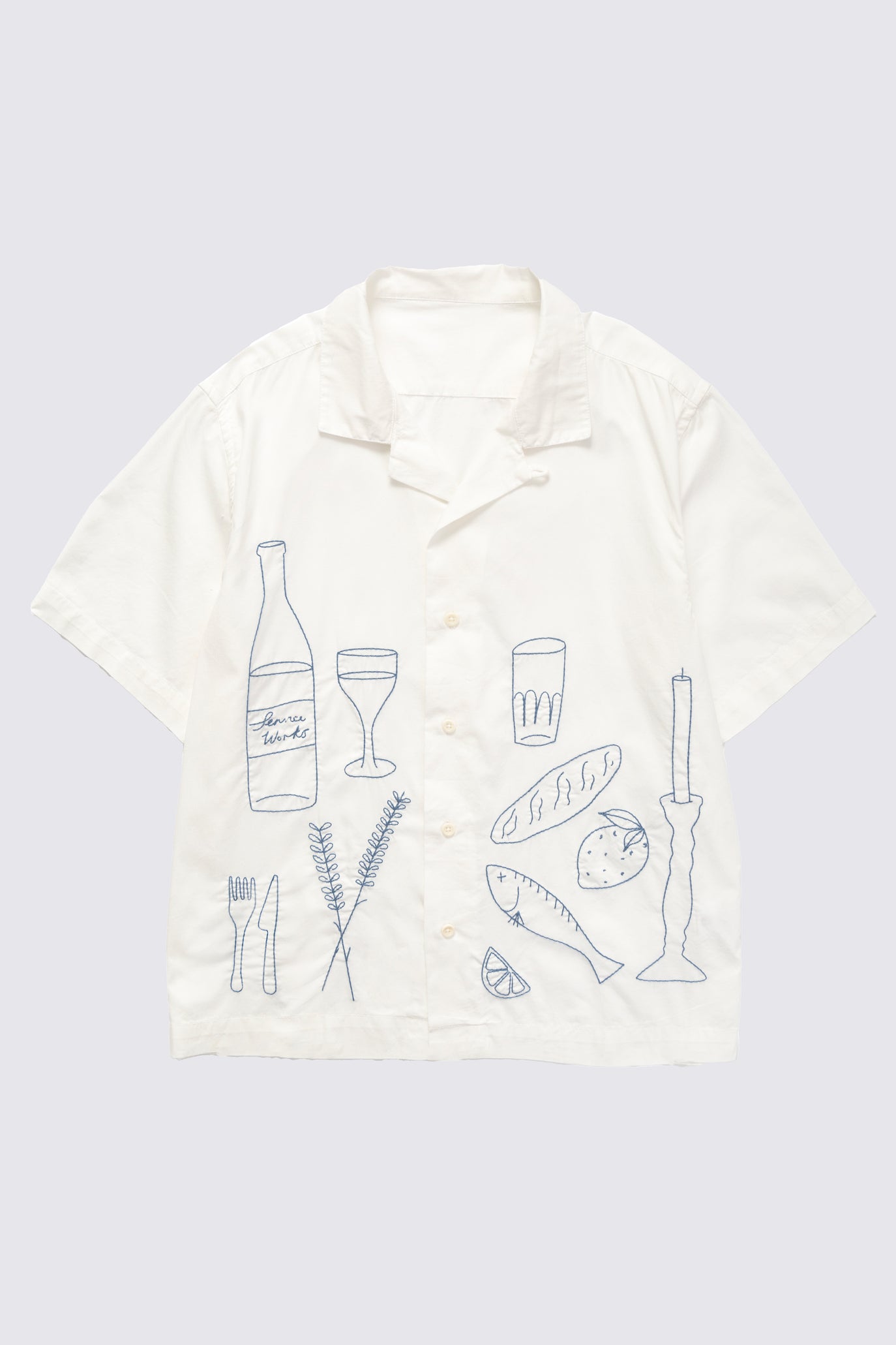 Chemise manches courtes PICNIC - blanc cassé