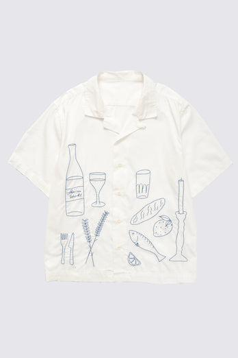 Chemise manches courtes PICNIC - blanc cassé