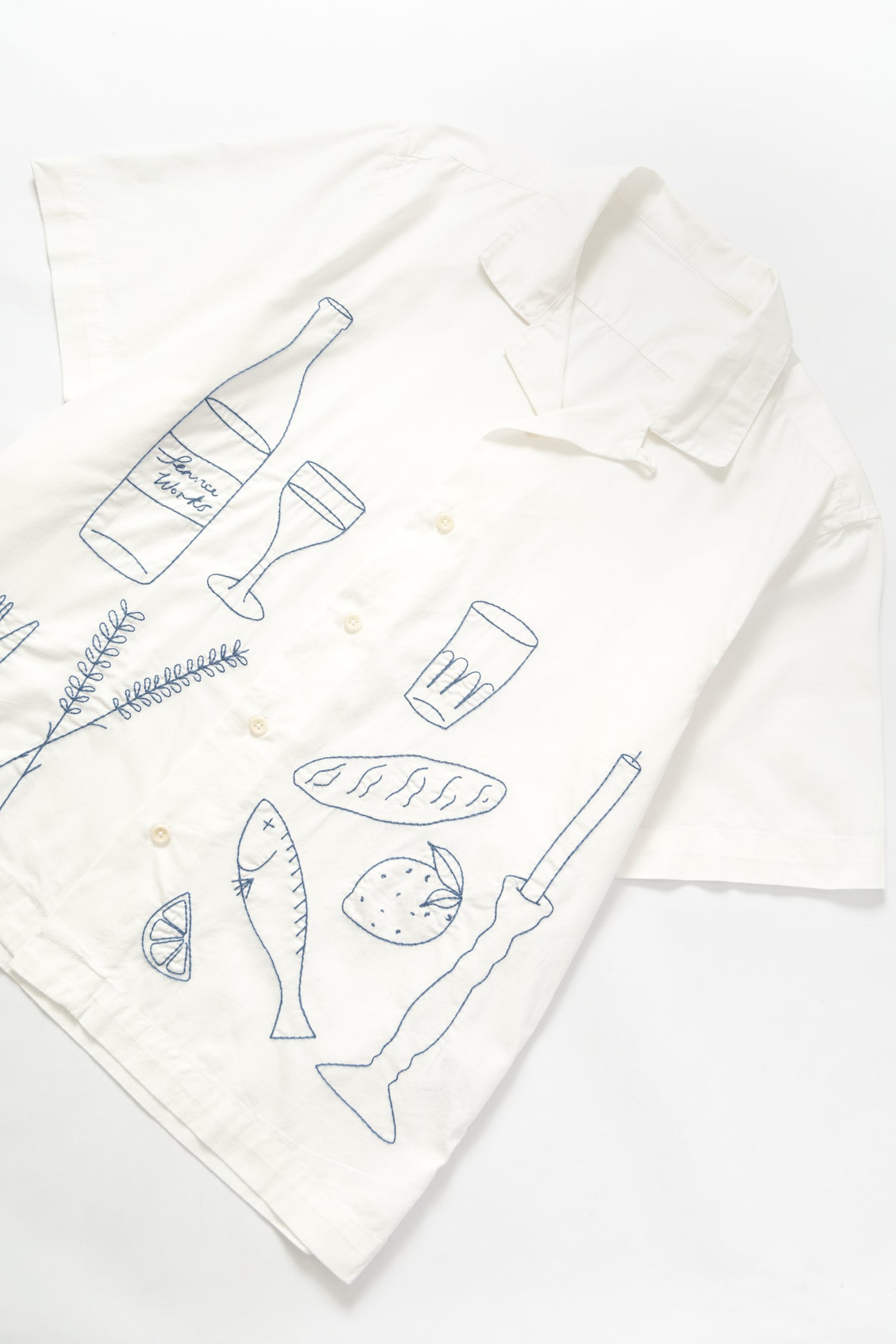 Chemise manches courtes PICNIC - blanc cassé
