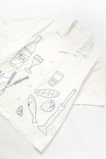 Chemise manches courtes PICNIC - blanc cassé