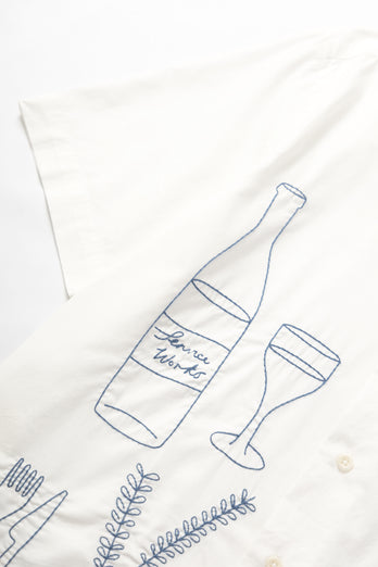Chemise manches courtes PICNIC - blanc cassé