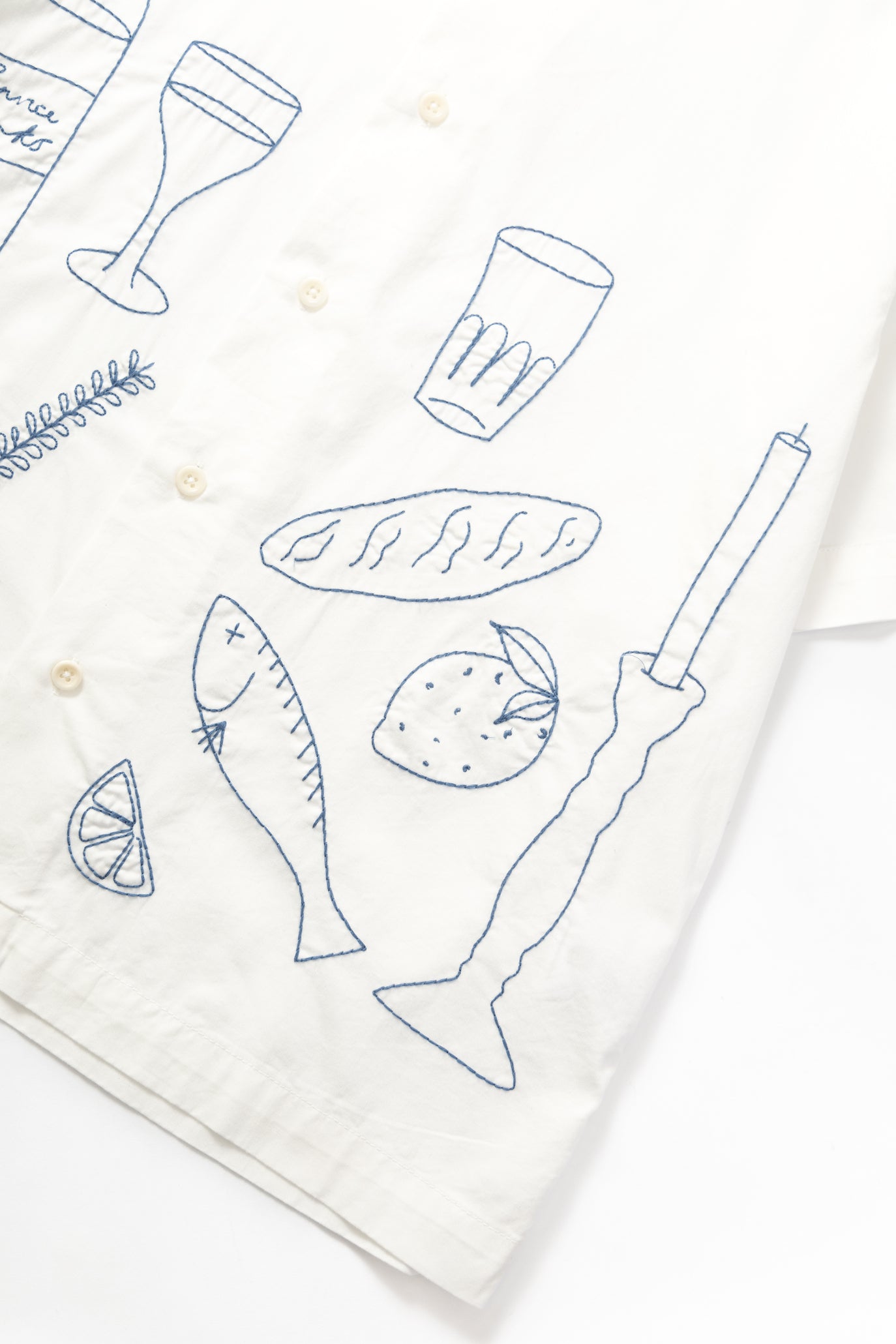 Chemise manches courtes PICNIC - blanc cassé