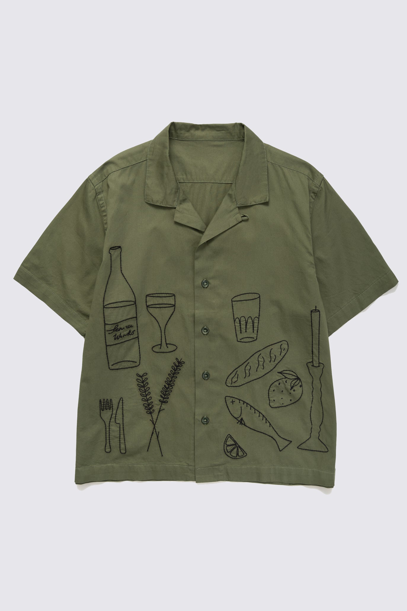 Chemise manches courtes PICNIC - olive