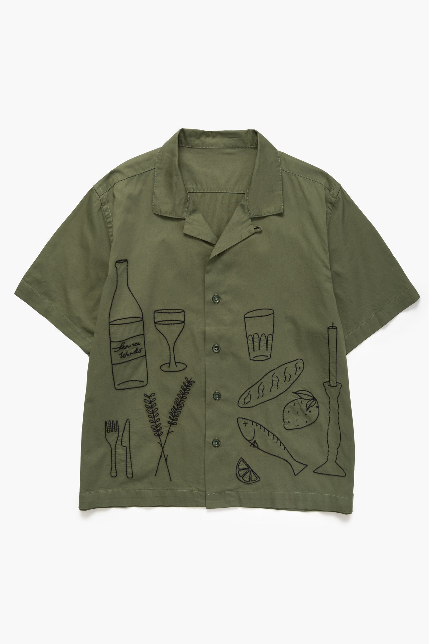 Chemise manches courtes PICNIC - olive